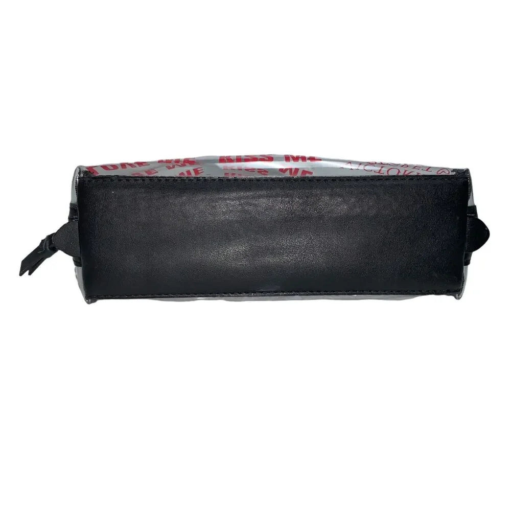 Victorias Secret Love Me Kiss Me Tease Me Clear Cosmetic Makeup Pouch Bag